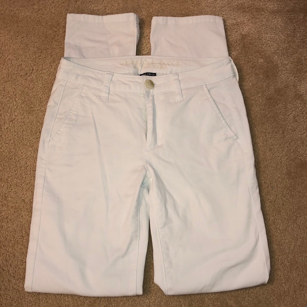American Eagle white khakis